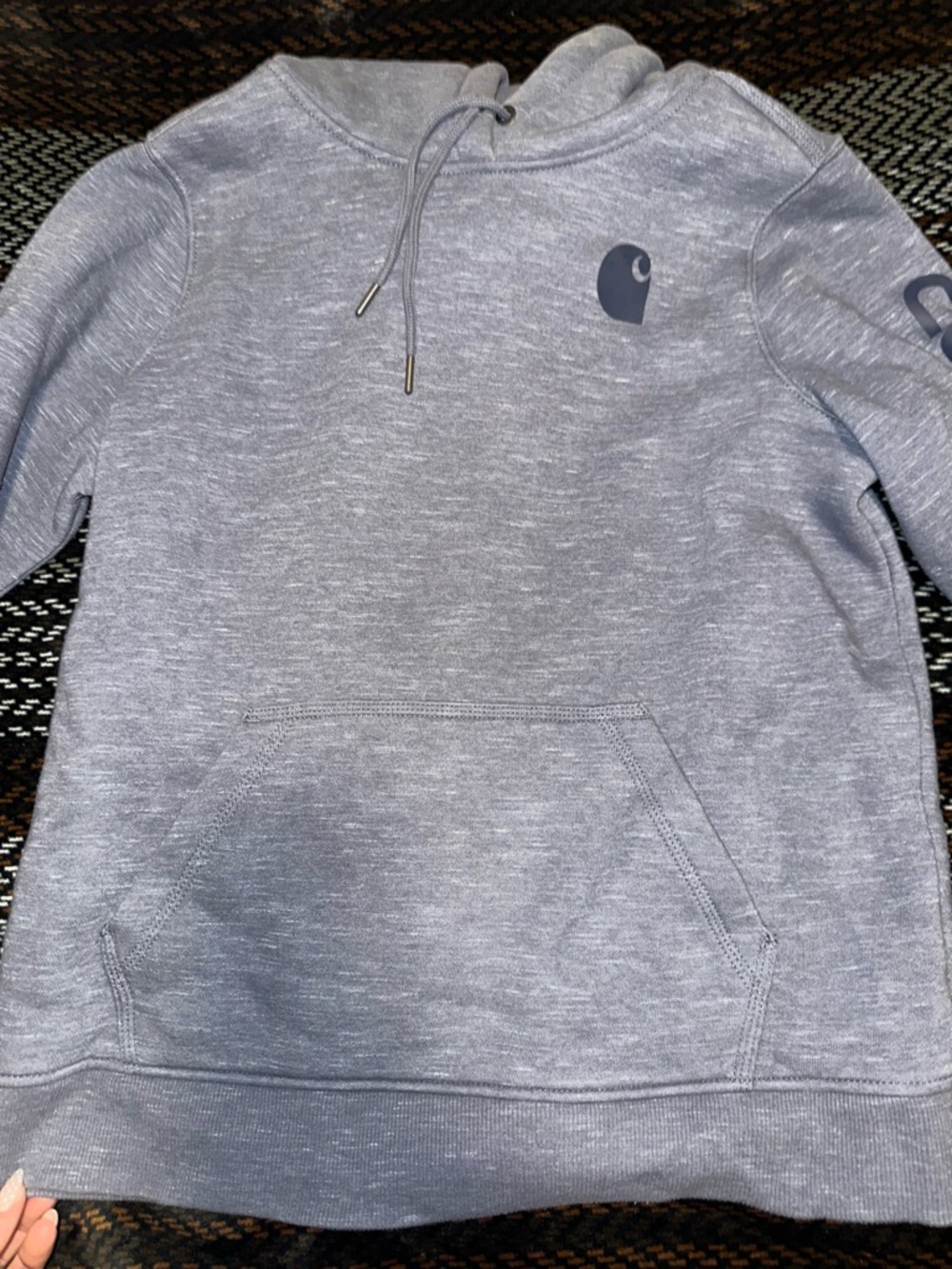 Carhartts Women dusty blue/Gray Logo Hoodie Sweatshirt